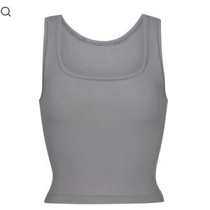 SKIMS Cotton ribbed tank in the shade Pacific